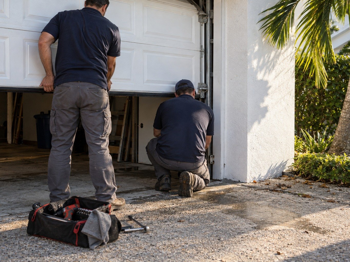 The 911 Garage Door Repair team on site in Miami Beach